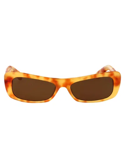 Jacquemus Beige T-shell/ Gold/ Brown Acetate Sunglasses