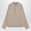 Jacquemus Beige Wool And Cashmere Polo Sweater Men In White