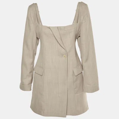 Pre-owned Jacquemus Beige Wool Mini Dress M In Sand