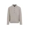 Jacquemus Collared Knitwear With Ribbed Cuffs And Hem In Gray