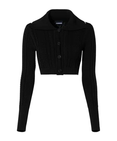 Jacquemus Bela Cropped Cardigan In Black