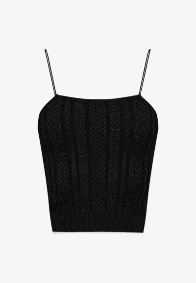 Jacquemus Bela Rib Knit Camisole In Black