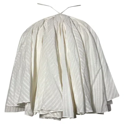 Jacquemus Belluno Stripe Halter Top In White Cotton