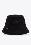 Jacquemus Belo Knitted Bucket Hat In Black
