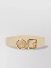 Jacquemus Belt Calfskin Adjustable Design Round Buckle In Beige