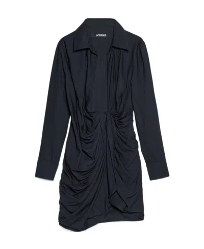 Jacquemus Belt Dress In Blue