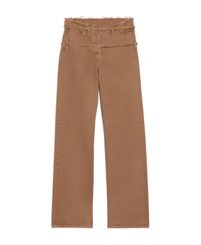 Jacquemus Belt Jeans In Brown