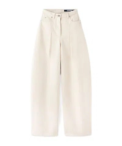 Jacquemus Belt Loop Denim Trousers In White