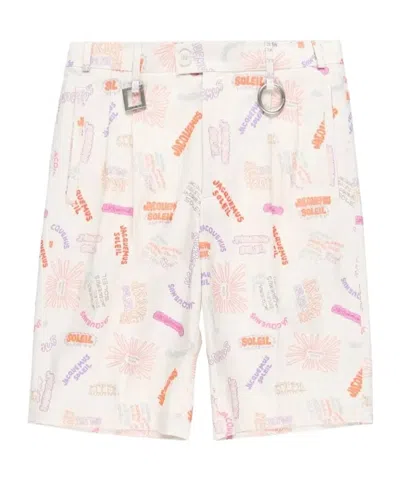 Jacquemus Belt Loop Logo Shorts In White