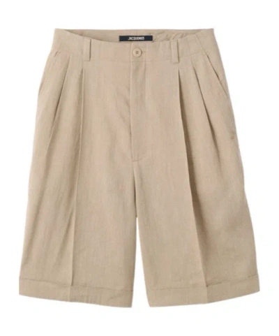 Jacquemus Belt Loop Shorts In Brown