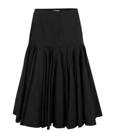 Jacquemus Belt Loop Skirt In Black