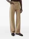 Jacquemus Beige Cotton Straight-leg Jeans In Brown