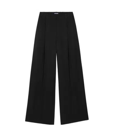 Jacquemus Belt Ring Pleated Pants In Black