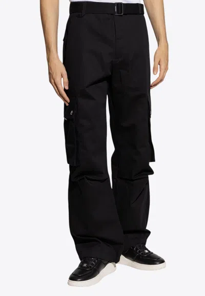 Jacquemus Belted Cargo Pants In Black