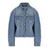 Jacquemus Classic Cotton Denim Jacket With Tailored Hem And Chest Pockets In Blue