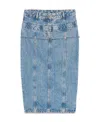 Jacquemus Paneled Denim Midi Skirt In Blue