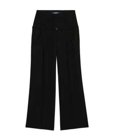 Jacquemus Belted Wide-leg Pants In Black