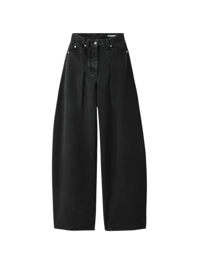 Jacquemus Belt-loops Jeans In Black