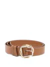 Jacquemus Adjustable Dual-tone Buckle Belt Stitching In Brown