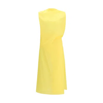 Jacquemus Bicolor Cotton Casual Women's Dress In Yellow