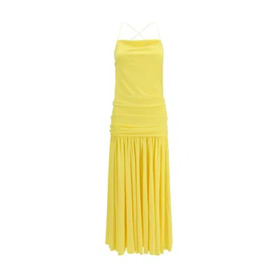 Jacquemus Bicolor Viscose Casual Dress In Yellow