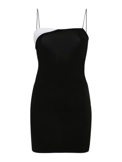 Jacquemus Viscose Mini Dress In Black