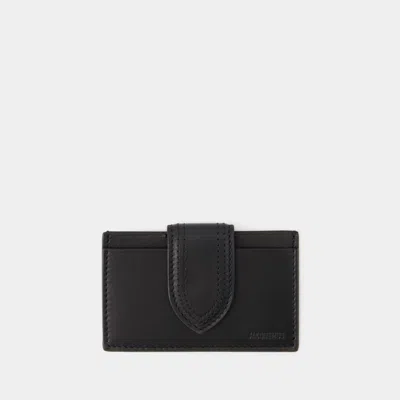 JACQUEMUS BIMBINO CARDHOLDER - JACQUEMUS - LEATHER - BLACK