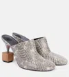 Jacquemus 'les Bisou' Multicolor Mules With Snakeskin Effect And High Heel In Beige