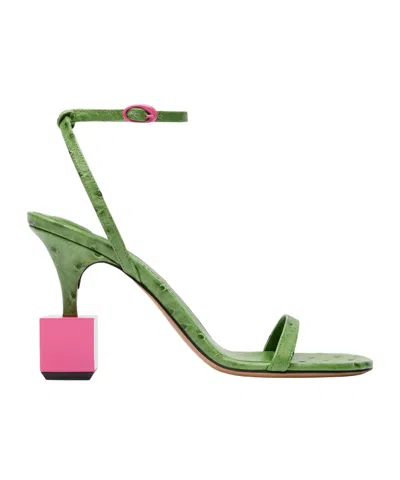 Jacquemus Bisou High-heeled Sandals In Green