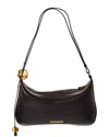 Jacquemus Bisou Perle Large Leather Hobo Bag In Black