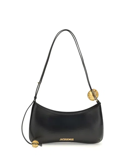 Jacquemus Bisou Perle Large Shoulder Bag In Black