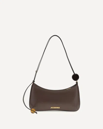 Jacquemus Bisou Perle Large Shoulder Bag In Brown