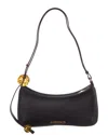 Jacquemus Bisou Perle Leather Hobo Bag In Black