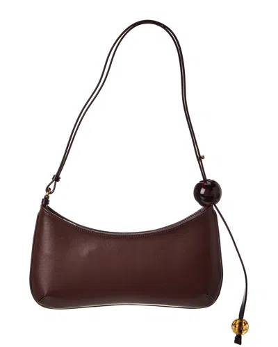 Jacquemus Bisou Perle Leather Hobo Bag In Brown
