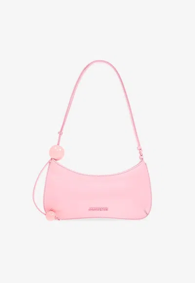 Jacquemus Bisou Perle Leather Shoulder Bag In Pink