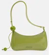 Jacquemus The Bisou Perle Leather Shoulder Bag In Green