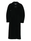 Jacquemus Le Manteau Curvo Black Double-breasted Coat With Notched Revers And Rear Single Vent In Wool Woman In Black