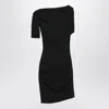 Jacquemus La Mini Robe Drapeado Jersey Dress In Black