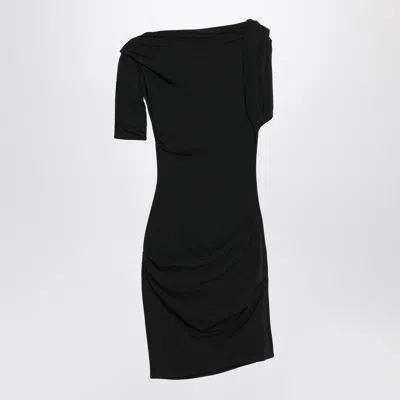 Jacquemus La Mini Robe Drapeado Jersey Dress In Black