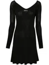 Jacquemus Womens Black Logo-plaque Slim-fit Knitted Mini Dress In Black