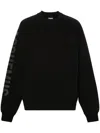 Jacquemus Top Le Sweatshirt Typo With Print In Black