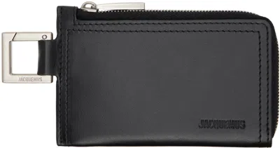 Jacquemus Black & Navy Les Classiques 'le Porte-zippé Cuerda' Card Holder In 990 Black