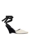 Jacquemus The High Espadrilles Colorblocked Wedge Mules In Sand
