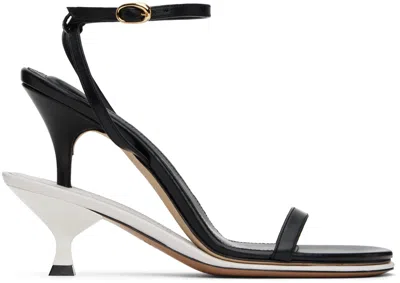 JACQUEMUS BLACK & WHITE LES SCULPTURES 'LES DOUBLES SANDALES' HEELED SANDALS