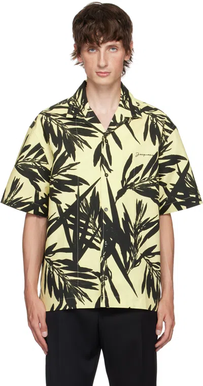 Jacquemus 'la Chemise Jean' Multicolor Bowling Shirt With Palm Print