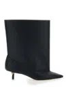 Jacquemus Pointed Toe Leather Ankle Boot In Black