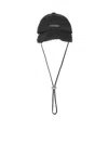 Jacquemus Artichoke Cap With Adjustable Chin Strap In Black