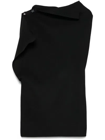 JACQUEMUS BLACK ASYMMETRIC SHORT DRESS LA MINI ROBE