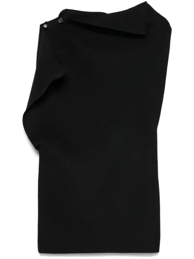 Jacquemus Black Asymmetric Short Dress La Mini Robe
