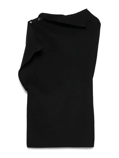 Jacquemus Black Asymmetric Short Dress La Mini Robe